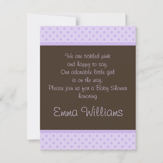 Invitation au Baby shower de points Polka Brown n  (Devant)