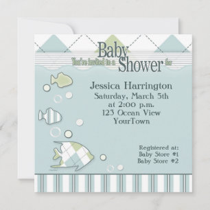 Invitation au Baby shower de poisson tropical