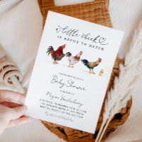 Invitation au Baby shower de poulet rustique