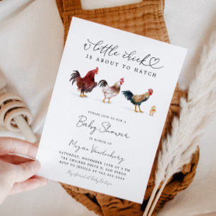 Invitation au Baby shower de poulet rustique