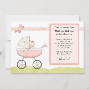 Invitation au Baby shower de poussette