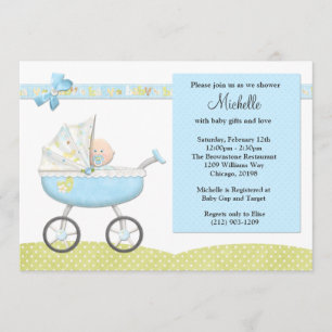 Invitation au Baby shower de poussette