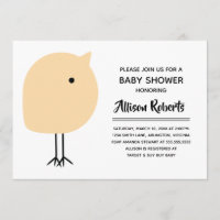 Invitation au Baby shower de poussins moderne du m