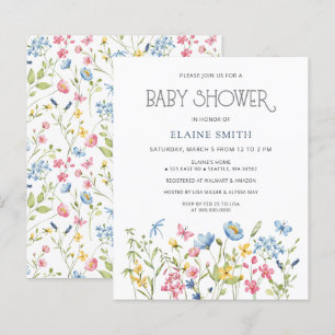 Invitation au Baby shower de printemps des Fleurs