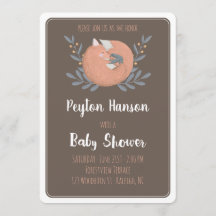 Invitation au Baby shower de renard de bois (doubl
