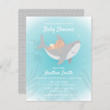 Invitation au Baby shower de requin doux