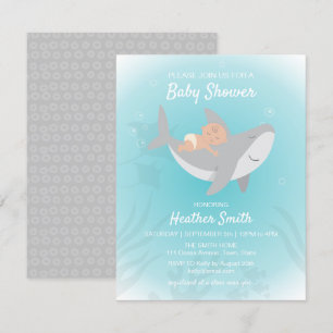 Invitation au Baby shower de requin doux