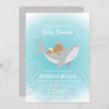 Invitation au Baby shower de requin doux