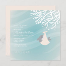 Invitation au Baby shower de requin doux