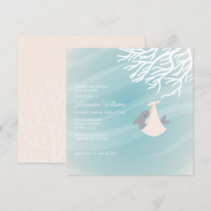 Invitation au Baby shower de requin doux