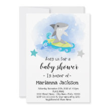 Invitation au Baby shower de requins