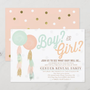 Invitation au Baby shower de révélation de genre