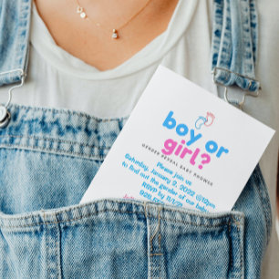 Invitation au Baby shower de révélation de genre