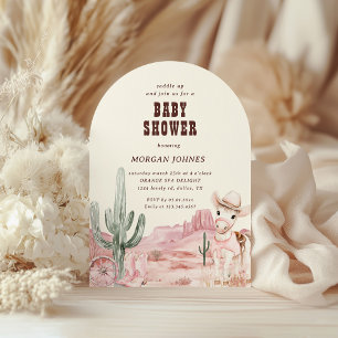 Invitation au Baby shower de rodéo rose de Cowgirl