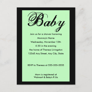 Invitation au Baby shower de script pour bébés ver