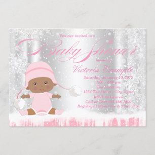 Invitation au Baby shower de Snowflake de Winter W