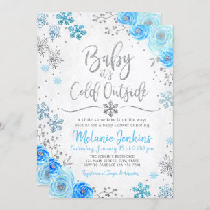 Invitation au Baby shower de Snowflake de Winter W
