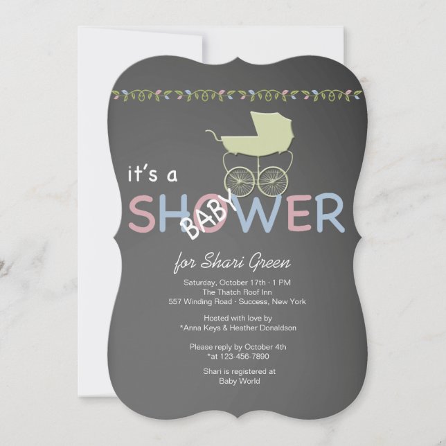Invitation au Baby shower de tableau de bord (Devant)