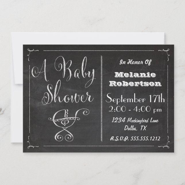 Invitation au Baby shower de tableau de bord (Devant)