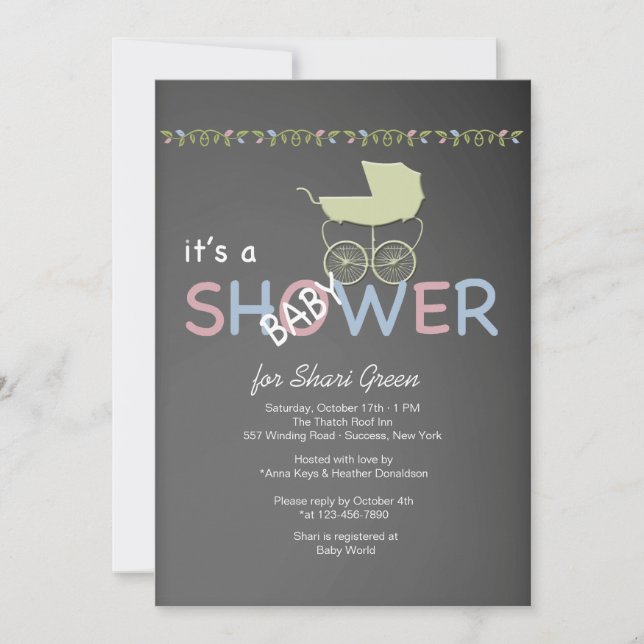 Invitation au Baby shower de tableau de bord (Devant)