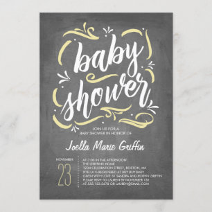 Invitation au Baby shower de tableau noir le plus 