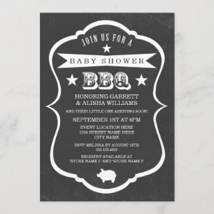 Invitation au Baby shower de tableau noir / Neutre