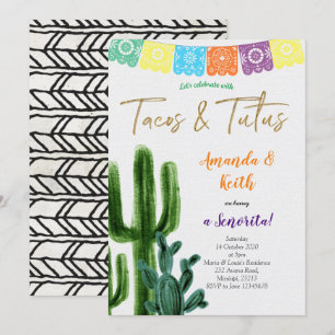 Invitation au Baby shower de Tacos et de Tutus Cac