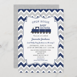 Invitation au Baby shower de train Open House