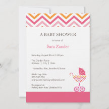 Invitation au Baby shower de transport Chevron| Fi