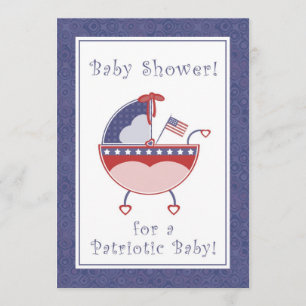 Invitation au Baby shower de transport patriotique