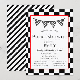 Invitation au Baby shower de voiture de course, an