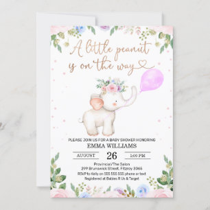 Invitation au Baby shower d'éléphant d'arachide fl