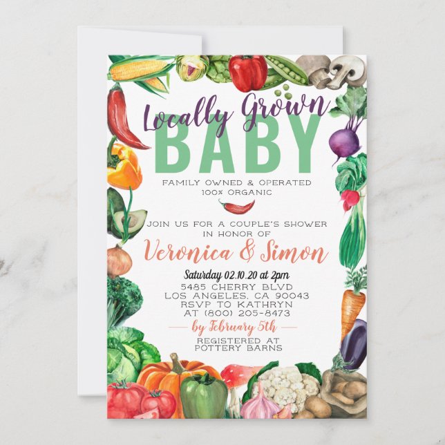 Invitation au Baby shower des agriculteurs (Devant)