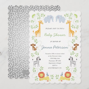 Invitation au Baby shower des animaux d'arche de N