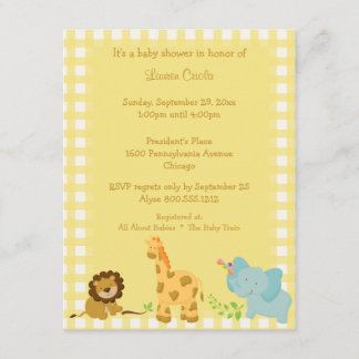 Invitation au Baby shower des animaux de bébés à c
