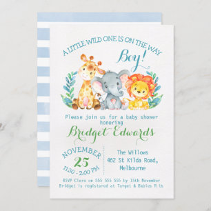 Invitation au Baby shower des animaux Safari de Bo