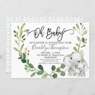 Invitation au Baby shower des animaux Safari neutr