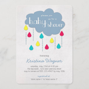 Invitation au Baby shower des arroseurs colorés