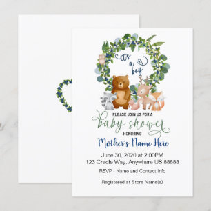 Invitation au Baby shower des bois