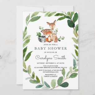 Invitation au Baby shower des bois