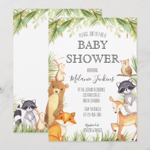 Invitation au Baby shower des bois