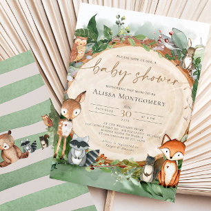 Invitation au Baby shower des bois
