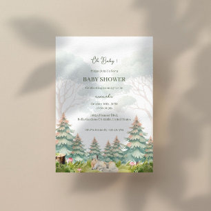 Invitation au Baby shower des bois