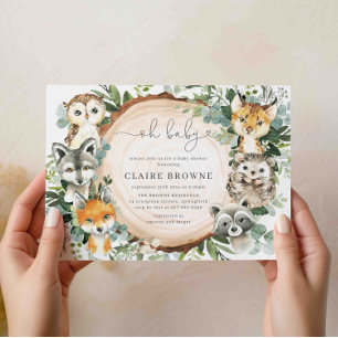 Invitation au Baby shower des bois