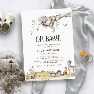 Invitation au Baby shower des bois