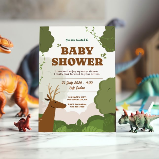 Invitation au Baby shower des bois - Thème du cerf (Créateur téléchargé)