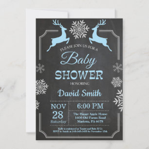 Invitation au Baby shower des cerfs d'hiver