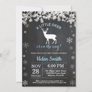 Invitation au Baby shower des cerfs d'hiver de Woo