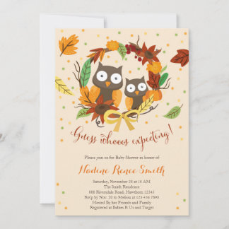 Invitation au baby shower des chouettes, baby show