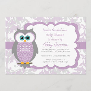 Invitation au Baby shower des chouettes pour les f
